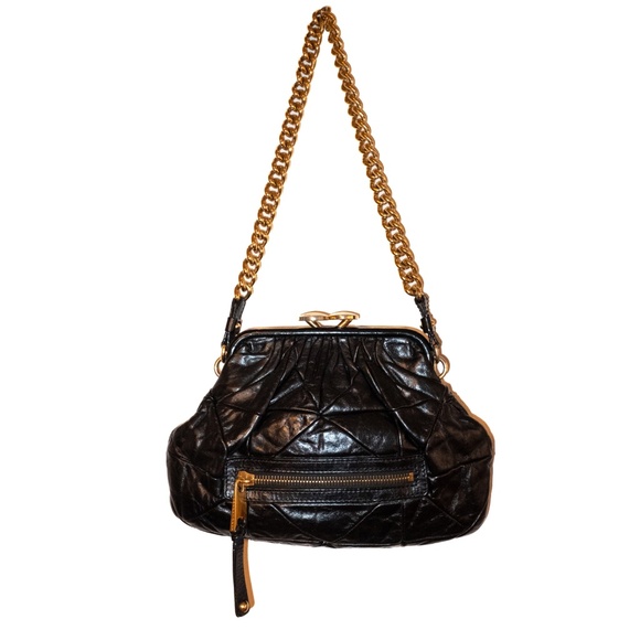 Marc Jacobs Handbags - RARE Archival Marc Jacobs Patchwork Little Stam Bag - Black/Gold - 2007